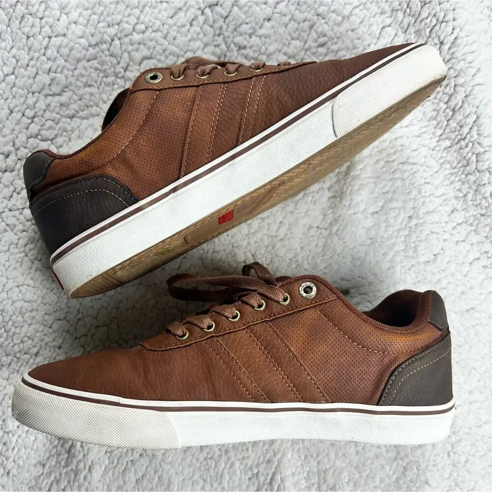 Levi's Miles WX Stacked Classic Casual Brown Sneakers Shoes Mens - Size 9.5 - K4